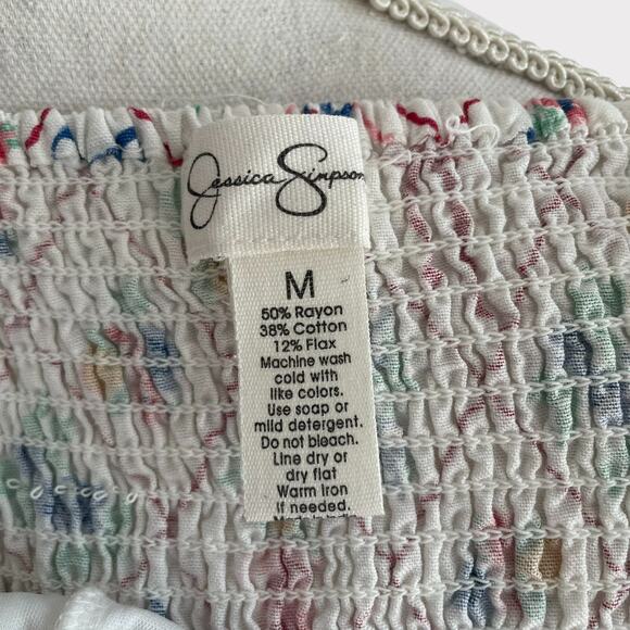 Jessica Simpson Mini Strapless Dress Floral Box Lemon Couette Size Medium - Picture 11 of 12